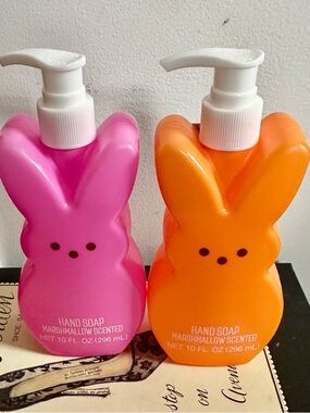 Peeps Marshmallow Scented Hand Soap - Pink & Orange Bunny Bottles